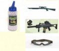 Escopeta tactica con visor + G36 Largo + Gafas antivaho + Bote 2000 bb 0,20g